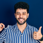 a man is wearing invisalign